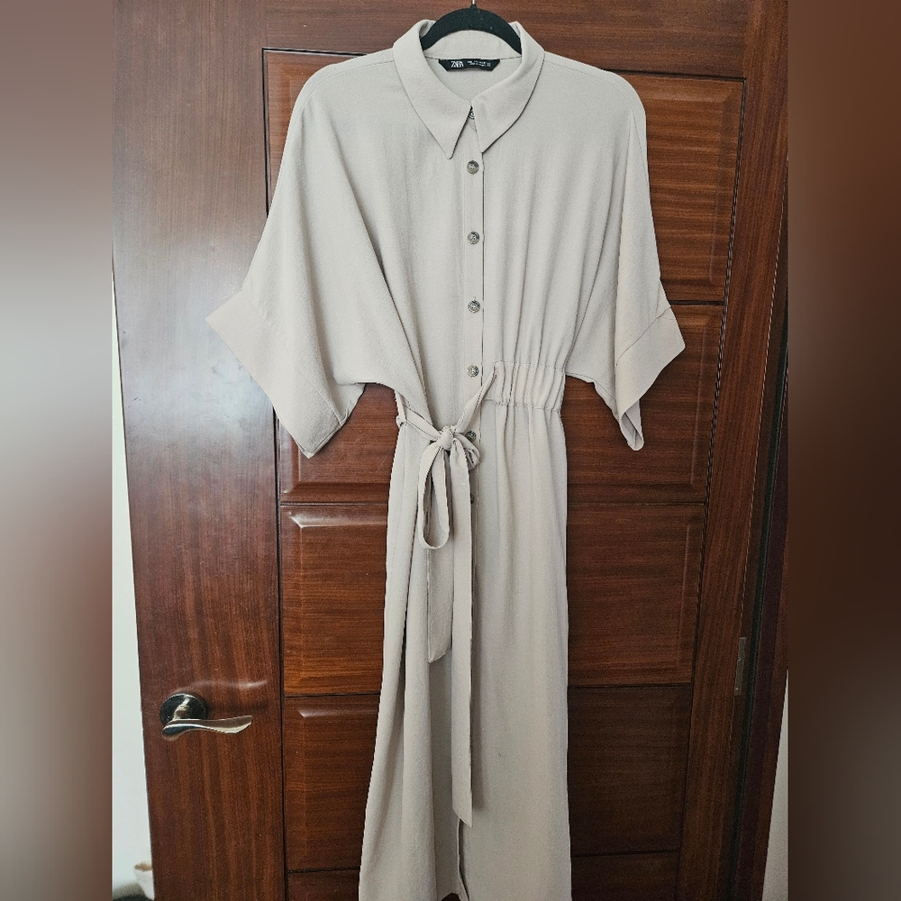 Zara Midi Button Up Wrap Dress